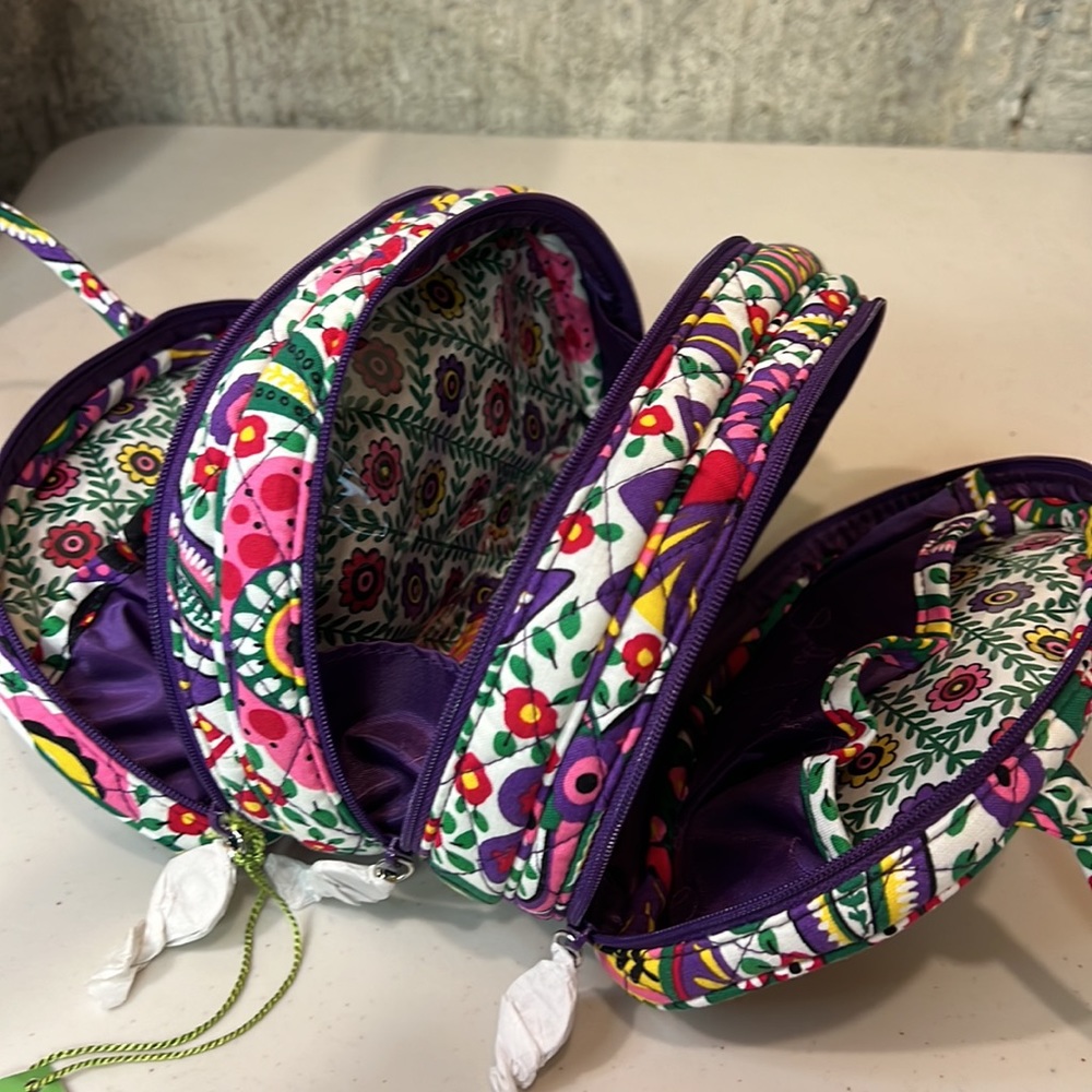 Vera Bradley 3 Compartment Cosmetic / Jewelry Bag Viva La Vera 3 to Get Ready - Picture 4 of 8